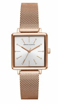 Armani Exchange Lola Quartz Silver Dial Rose Gold Mesh Strap Watch For Women - AX5802