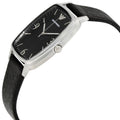 Emporio Armani Epsilon Quartz Black Dial Black Leather Strap Watch For Men - AR2490