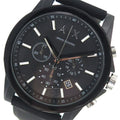 Armani Exchange Outerbanks Chronograph Black Dial Black Silicone Strap Watch For Men - AX1326