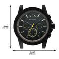 Armani Exchange Outerbanks Chronograph Black Dial Black Silicone Strap Watch For Men - AX1343