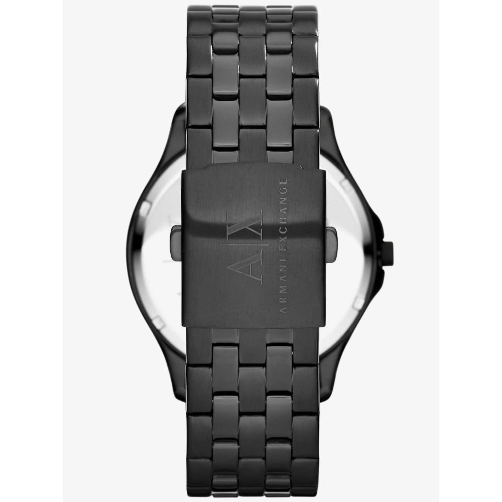 Armani Exchange Hampton Chronograph Black Dial Black Steel Strap Watch For Men - AX2164