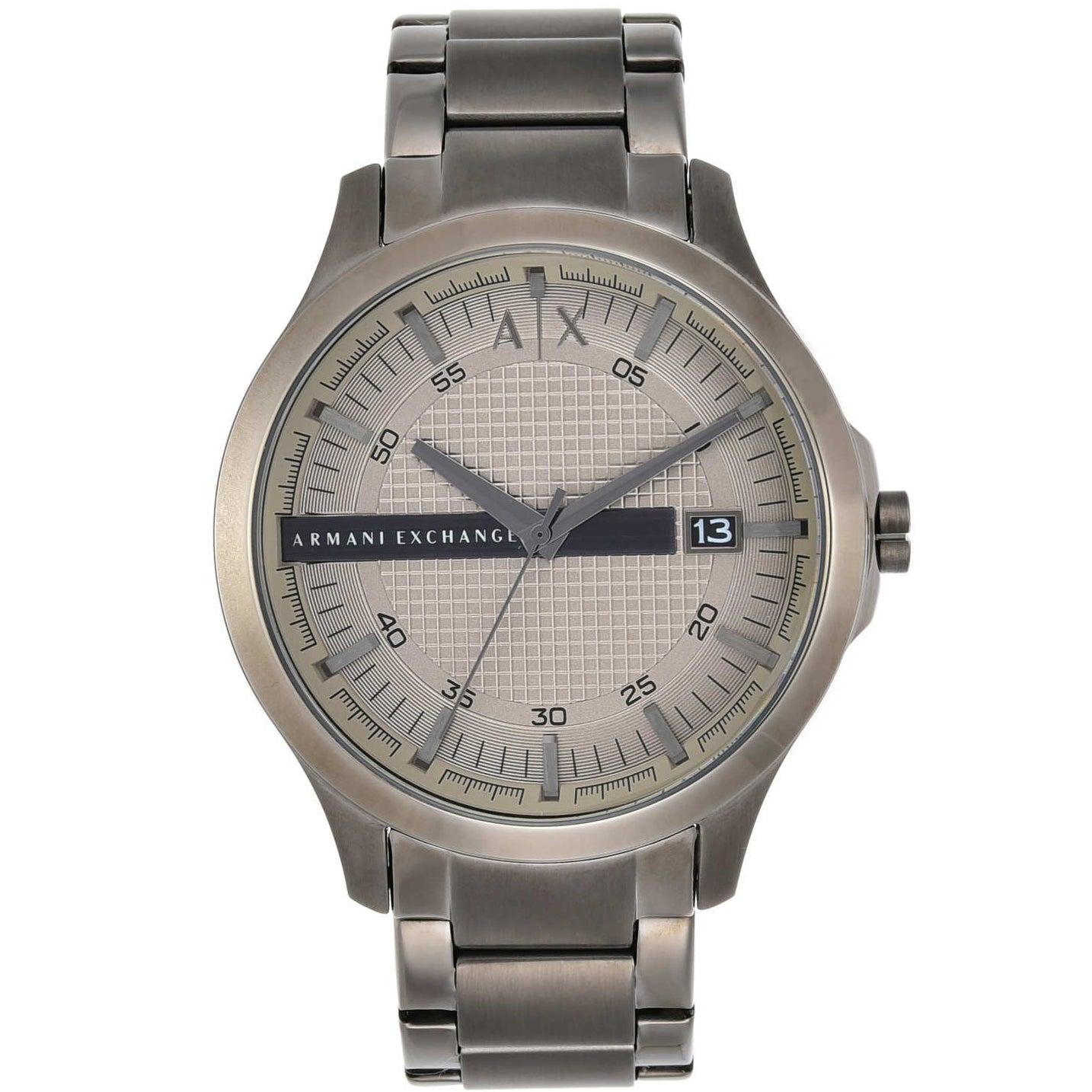 Armani Exchange Hampton Chronograph Grey Dial Grey Steel Strap Watch For Men - AX2135