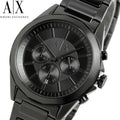 Armani Exchange Drexler Chronograph Black Dial Black Steel Strap Watch For Men - AX2601