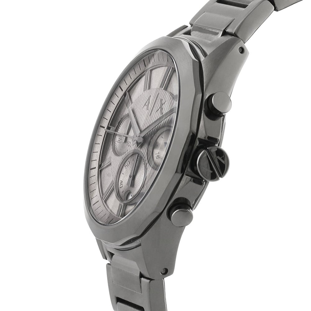 Armani Exchange Drexler Chronograph Grey Dial Grey Steel Strap Watch For Men - AX2603