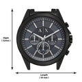 Armani Exchange Drexler Chronograph Black Dial Black Steel Strap Watch For Men - AX2639