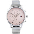 Tommy Hilfiger Blake Pink Dial Silver Steel Strap Watch for Women - 1781904