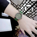 Michael Kors Mini Pilot Chronograph Green Dial Green Silicone Strap Watch For Women - MK7421