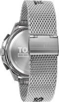 Tommy Hilfiger Digital Black Dial Silver Mesh Bracelet Watch For Men - 1791765