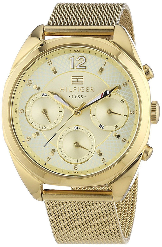 Tommy Hilfiger Mia Gold Dial Gold Mesh Bracelet Watch for Women - 1781488