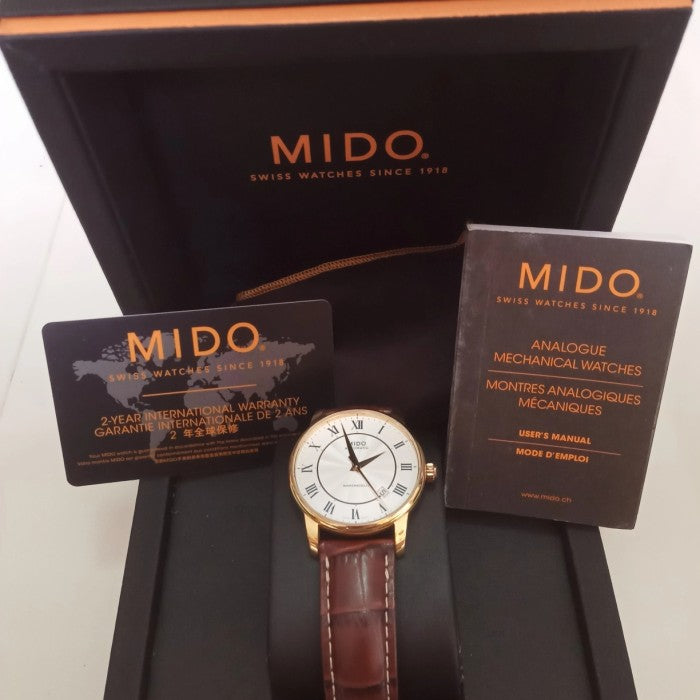 Mido Baroncelli III Automatic Silver Dial Brown Leather Strap Watch For Men - M8600.2.21.8