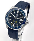 Tag Heuer Aquaracer Calibre 5 Automatic Blue Dial Blue Rubber Strap Watch for Men - WAY201B.FT6150