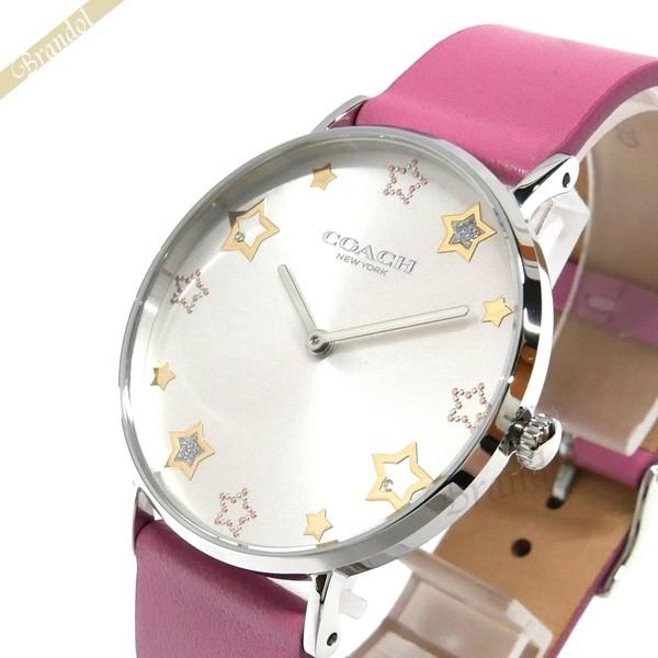 Coach Perry White Dial Pink Leather Strap Watch for Women - 14503243