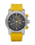 Burberry Sport Chronograph Grey Dial Yellow Rubber Strap Watch for Men - BU7712
