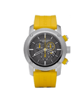 Burberry Sport Chronograph Grey Dial Yellow Rubber Strap Watch for Men - BU7712