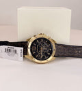 Michael Kors Brecken Chronograph Black Dial Brown Silicone Strap Watch For Men - MK8849