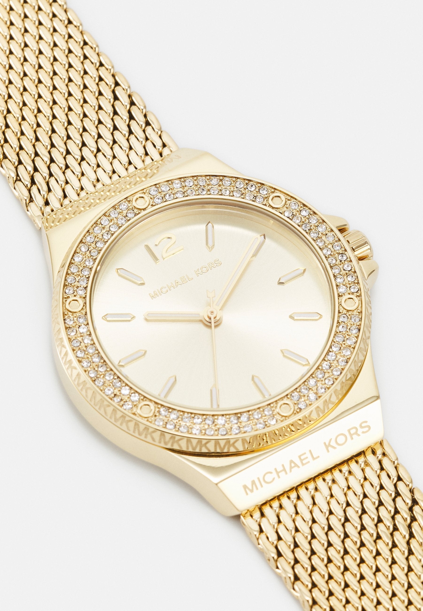 Michael Kors Lennox Three-Hand Gold Dial Gold Mesh Bracelet Watch For Women - MK7335