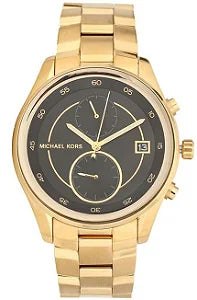 Michael Kors Blair Quartz Black Dial Gold Steel Strap Watch For Women - MK6497