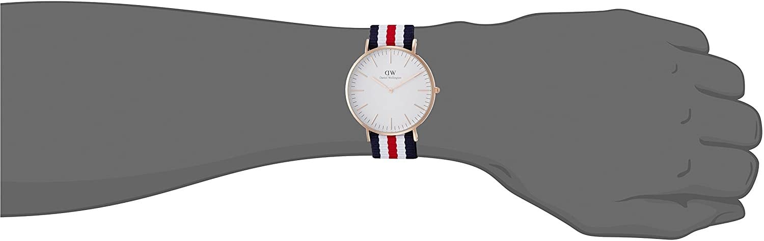 Daniel Wellington Classic Canterbury White Dial Two Tone Nylon Strap Watch For Men - DW00100002