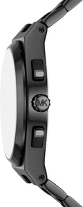 Michael Kors Lennox Chronograph Black Dial Black Steel Strap Watch For Men - MK9146