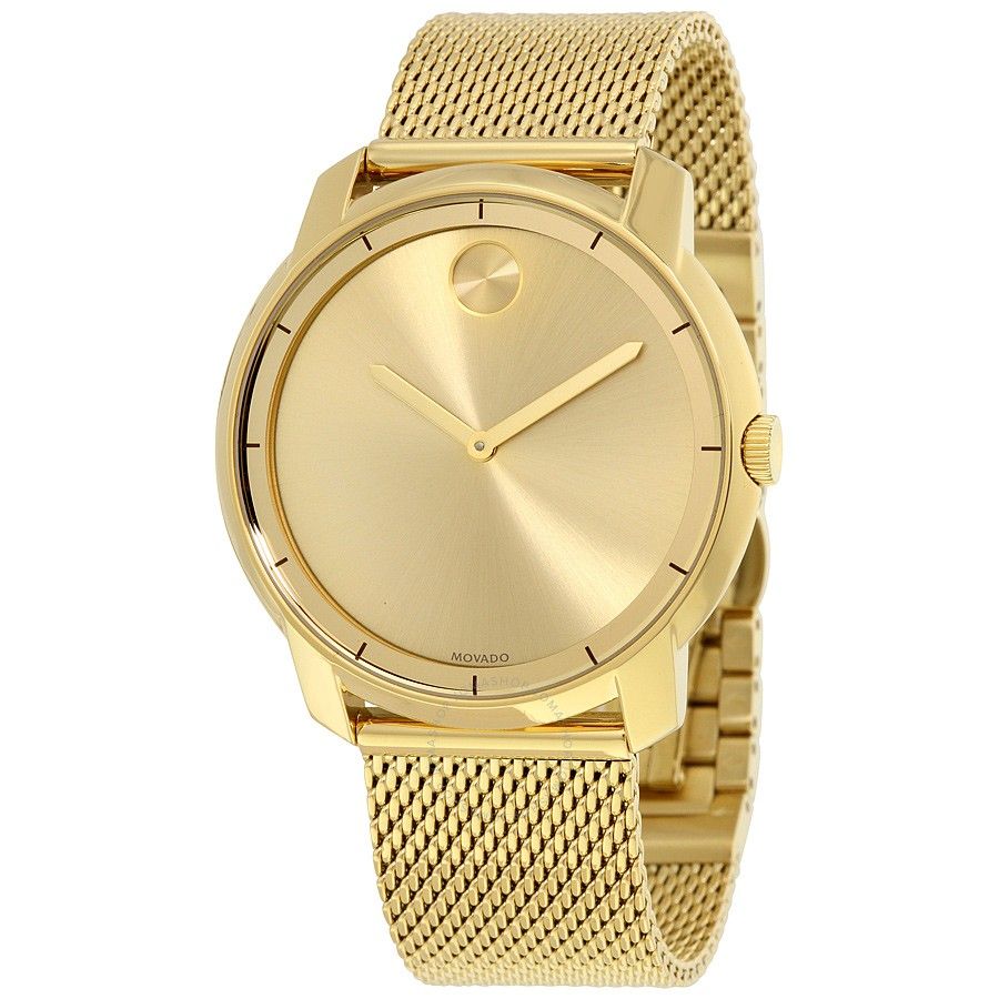 Movado Bold Gold Dial Gold Mesh Bracelet Watch for Women - 3600242