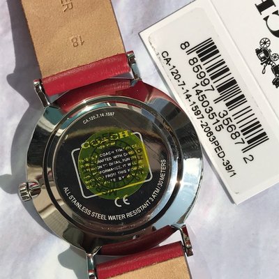 Coach Perry White Dial Red Leather Strap Watch for Women - 14503515