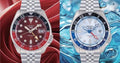 Seiko 5 Sports Thong Sia Limited Edition Red Dial Silver Steel Strap Watch For Men - SSK031K1