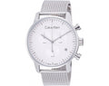 Calvin Klein City Chronograph White Dial Silver Mesh Bracelet Watch for Men - K2G27126