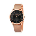 Calvin Klein Minimal Black Dial Rose Gold Mesh Bracelet Watch for Men - K3M2162Y