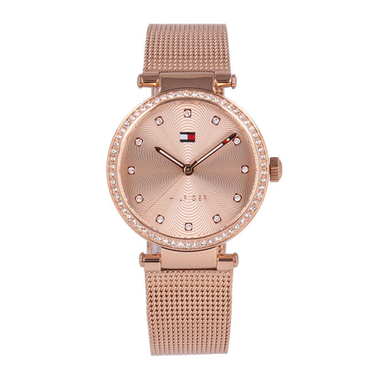 Tommy Hilfiger Lynn Quartz Rose Gold Dial Rose Gold Mesh Bracelet Watch For Women - 1781865