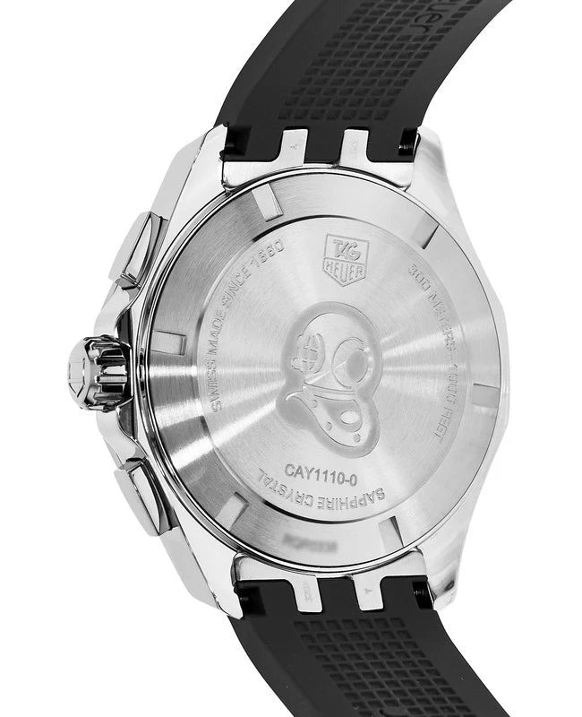 Tag Heuer Aquaracer Chronograph White Dial Black Rubber Strap Watch for Men - CAY1111.FT6041