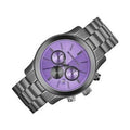 Michael Kors Runway Chronograph Purple Dial Black Steel Strap Watch For Women - MK5954