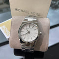 Michael Kors Channing Three Hand Silver Dial Silver Steel Strap Watch For Women - MK6626