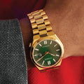 Citizen Tsuyosa Automatic Green Dial Gold Steel Strap Watch For Men - NJ0152-51X