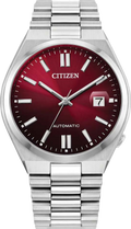 Citizen Tsuyosa Automatic Red Dial Silver Steel Strap Watch For Men - NJ0150-56W