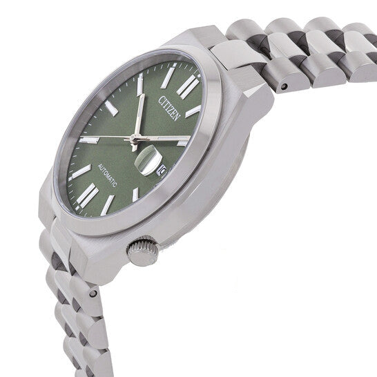 Citizen x Pantone Automatic Peaceful Green Dial Silver Steel Strap Watch For Men - NJ0158-89Z