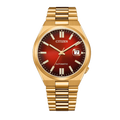 Citizen Tsuyosa Automatic Red Dial Gold Steel Strap Watch For Men - NJ0153-82X