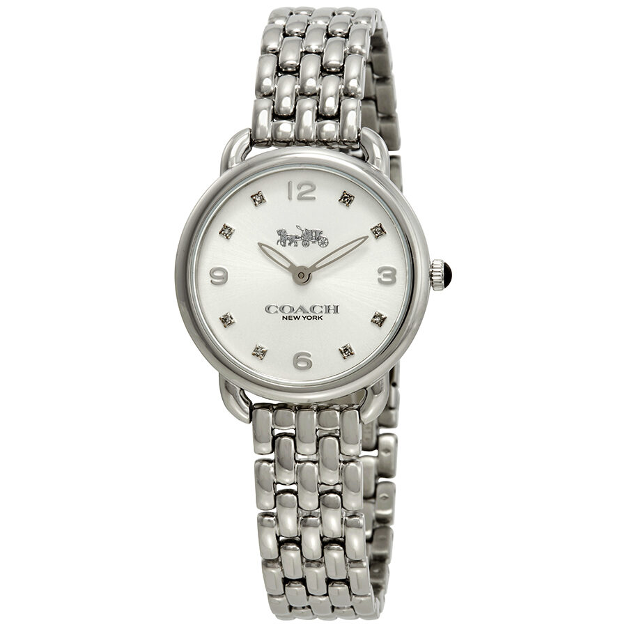 Coach Delancey Slim Silver Dial Silver Steel Strap Watch for Women - 14502781