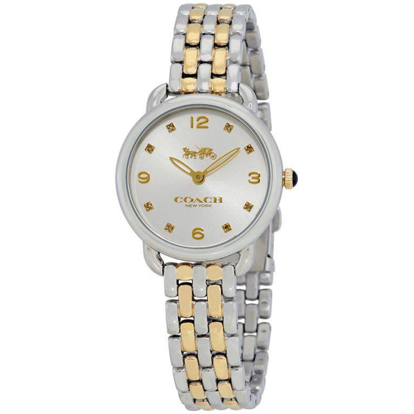 Coach Delancey Slim White Dial Two Tone Steel Strap Watch for Women - 14502784