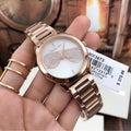 Michael Kors Hartman Analog White Dial Rose Gold Steel Strap Watch For Women - MK3673