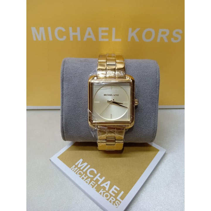 Michael Kors Lake Quartz White Dial Gold Steel Strap Watch For Women - MK3644