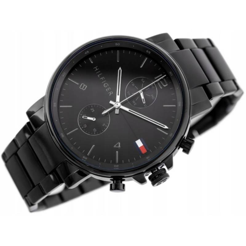 Tommy Hilfiger Daniel Black Dial Black Steel Strap Watch for Men - 1710414