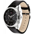 Tommy Hilfiger Deacan Grey Dial Black Leather Strap Watch for Men - 1791548