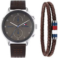 Tommy Hilfiger Chase Quartz Brown Dial Brown Leather Strap Watch for Men - 1791579