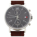 Tommy Hilfiger Daniel Grey Dial Brown Leather Strap Watch for Men - 1710416