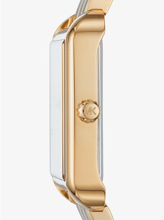 Michael Kors Lake Quartz White Dial Gold Steel Strap Watch For Women - MK3644