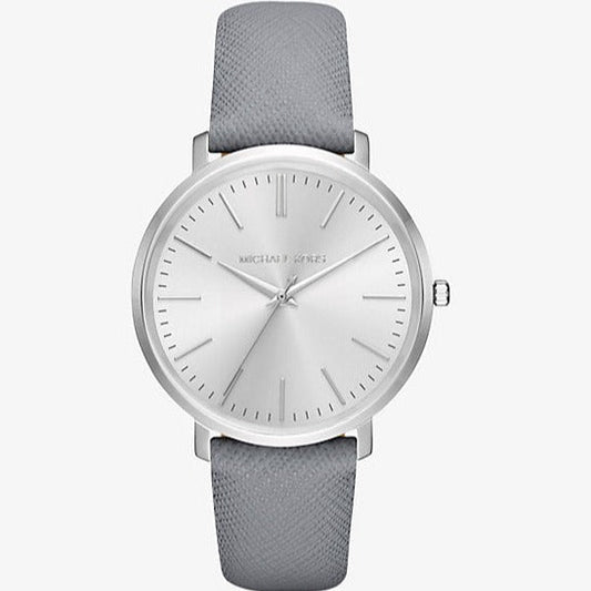 Michael Kors Jaryn Quartz Silver Dial Grey Leather Strap Watch For Women - MK2470