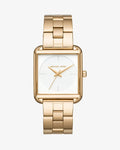 Michael Kors Lake Quartz White Dial Gold Steel Strap Watch For Women - MK3644