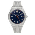 Versace Hellenyium Quartz Blue Dial Silver Steel Strap Watch for Men - VEVK00921