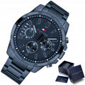 Tommy Hilfiger Decker Chronograph Blue Dial Blue Steel Strap Watch for Men - 1791560