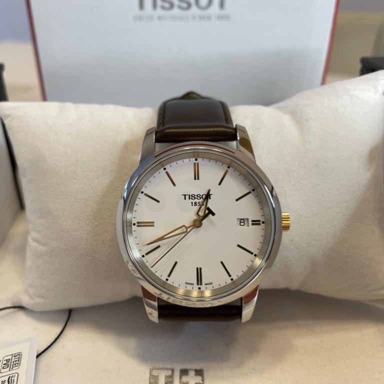 Tissot T Classic Dream White Dial Brown Leather Strap Watch for Men - T033.410.26.011.01